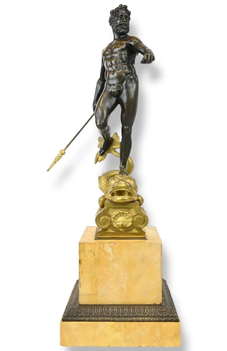 Nettuno in Bronzo Dal Monumento Del Giambologna - Italia Fine XVIII Secolo